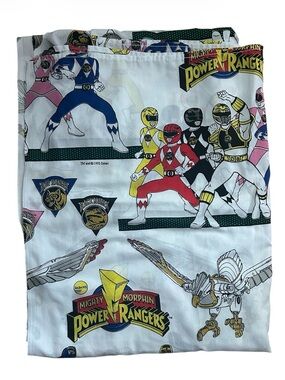 Mighty Morphin Power Rangers Vintage 1995 Twin Flat Sheet